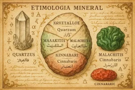 Ilustración sobre etimología de minerales y sus nombres.
